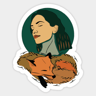 The Girl and the Fox Sticker